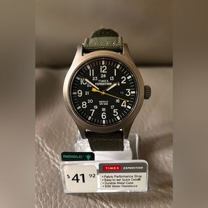 Timex Men’s Expedition Field Watch Indiglo Fabric Band $42 Brand New